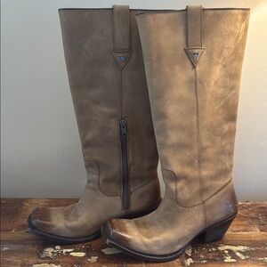 John Fluevog I believe high you’re okay. Brown Leather Heeled Boots